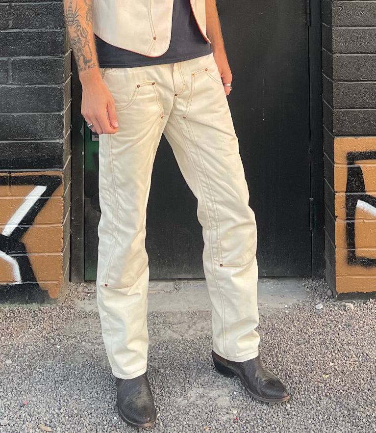 Double Knee Jeans in Bone White