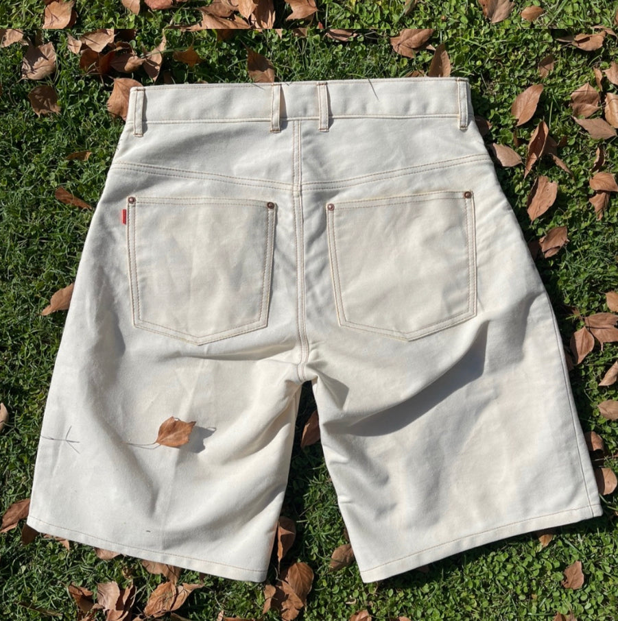 Double Knee Shorts in Bone White